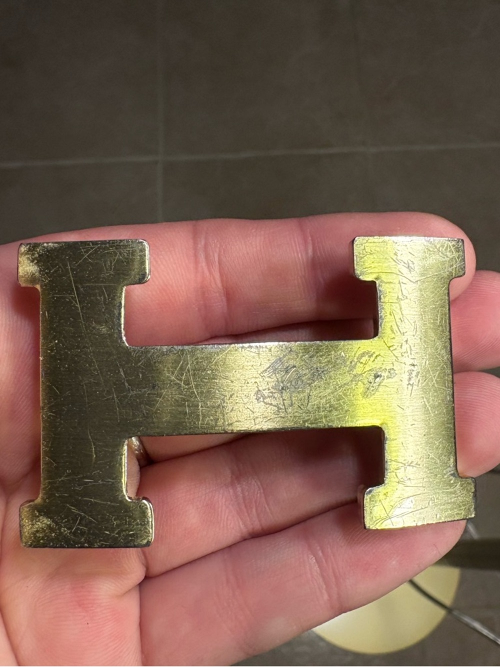 Hermes Gold H Logo Belt Buckle